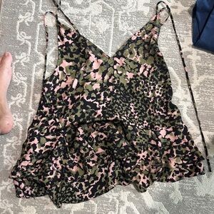 Camouflage Print Women's Top